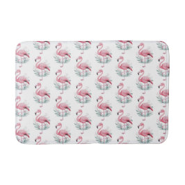 Alfombrilla De Baño Flamingo y Flores