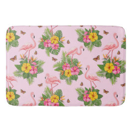 Alfombrilla De Baño Flamingo y mariposas 1