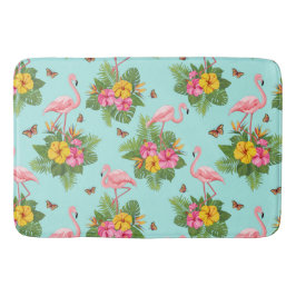 Alfombrilla De Baño Flamingo y mariposas 3