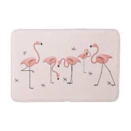 Alfombrilla De Baño Flamingos Mat de baño de grupo rosa