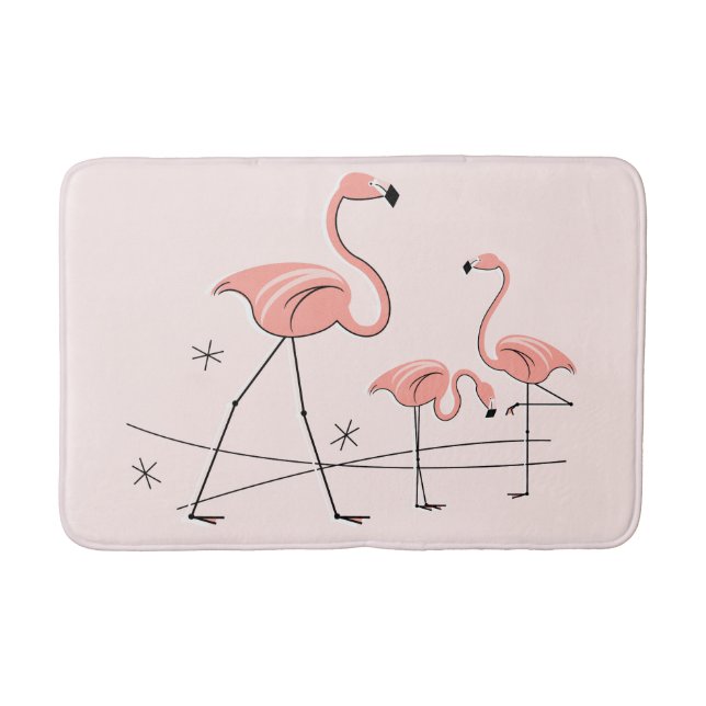 Alfombrilla De Baño Flamingos Trío rosa 2 bañador (Anverso)