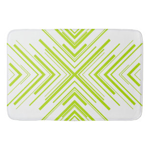 Alfombrilla De Baño Flechas en verde limón y blanco