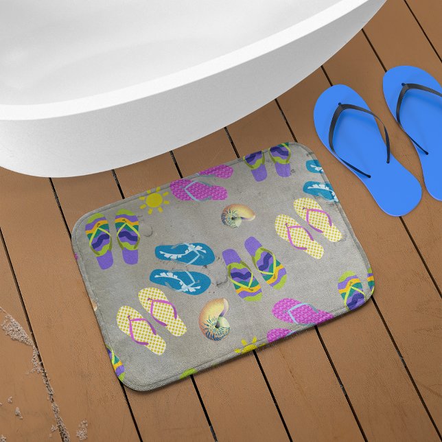 Alfombrilla De Baño Flip Flops En La Playa (Subido por el creador)