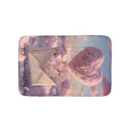 Alfombrilla De Baño Floating Heart of Love Letters Design Postcard