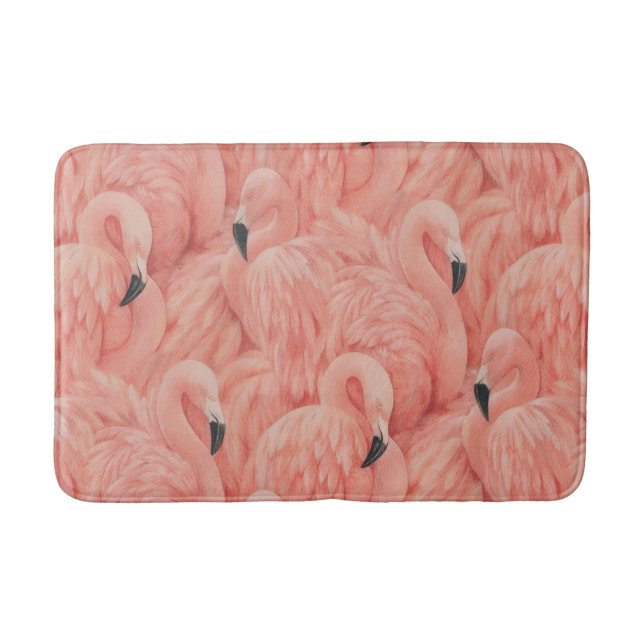 Alfombrilla De Baño Flock of flamingos Memory foam bathmat (Anverso)