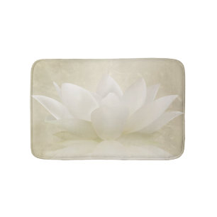 Alfombrilla De Baño Flor apacible elegante de Lotus blanco/del lirio