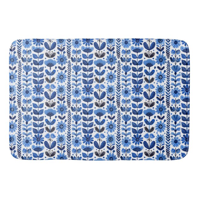 Alfombrilla De Baño Flor azul escandaloso (Anverso)
