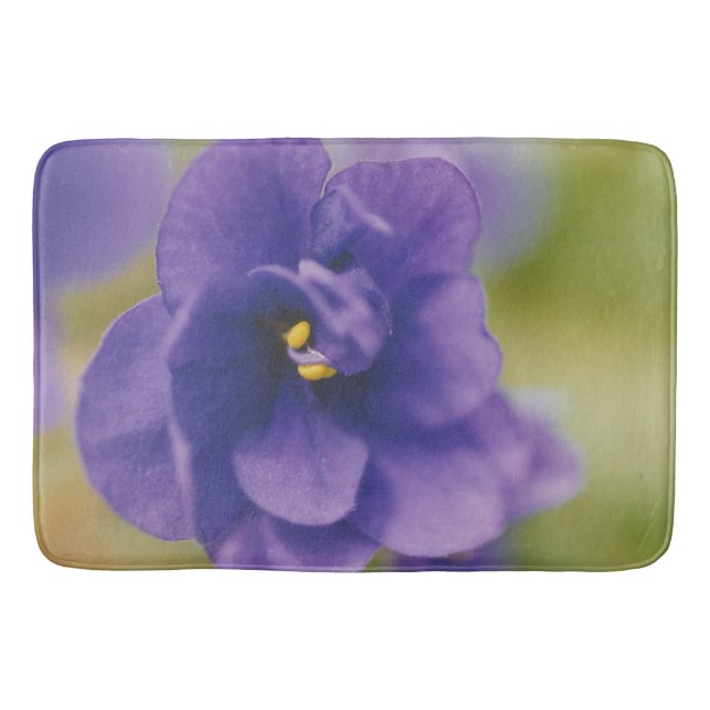 Alfombrilla De Baño Flor azul floreciente de violeta Saintpaulia ampli (Anverso)