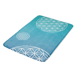 Alfombrilla De Baño Flor azul vivo / Badematte turquesa