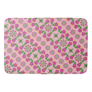 Alfombrilla De Baño Flor de Campana Celta Mandalas Mat Bath Rosa