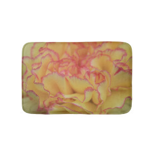 Alfombrilla De Baño Flor de clavel rosa y amarillo colorido