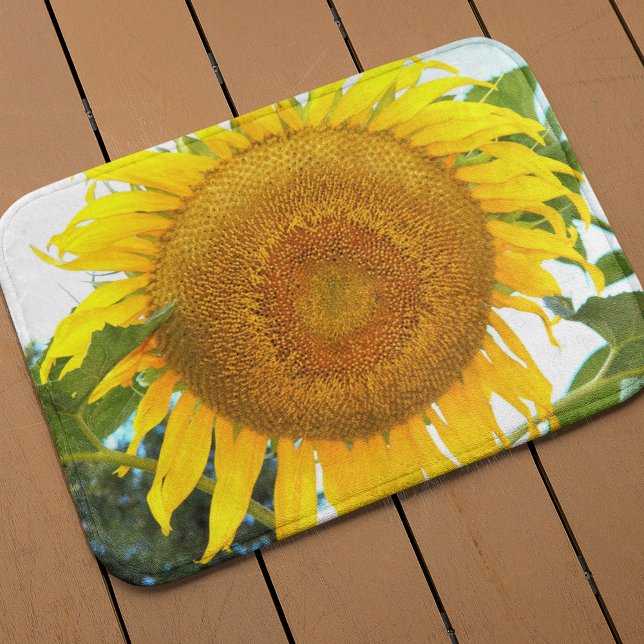 Alfombrilla De Baño Flor de girasol amarillo grande (In Situ)