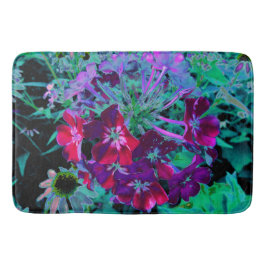 Alfombrilla De Baño Flor de jardín rosada, púrpura y rosada