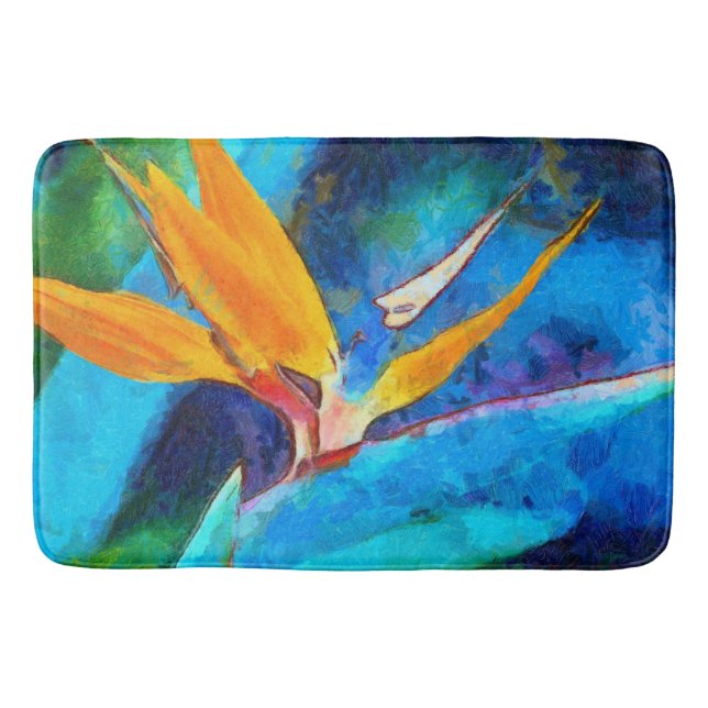 Alfombrilla De Baño flor de la ave del paraíso (Anverso)