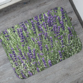 Alfombrilla De Baño Flor de lavanda morada floral