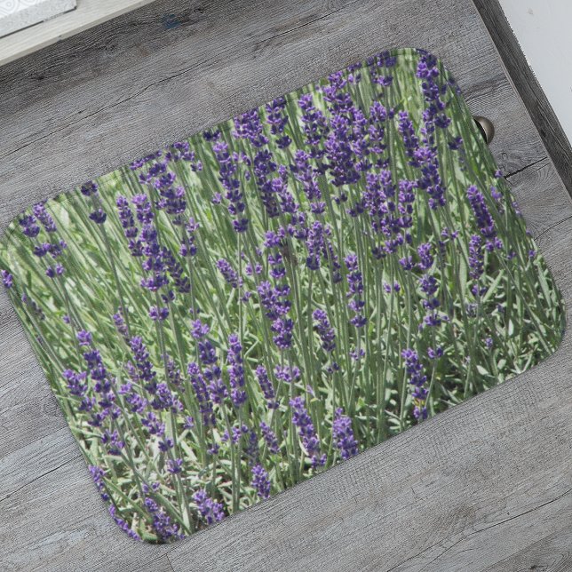 Alfombrilla De Baño Flor de lavanda morada floral (In Situ)