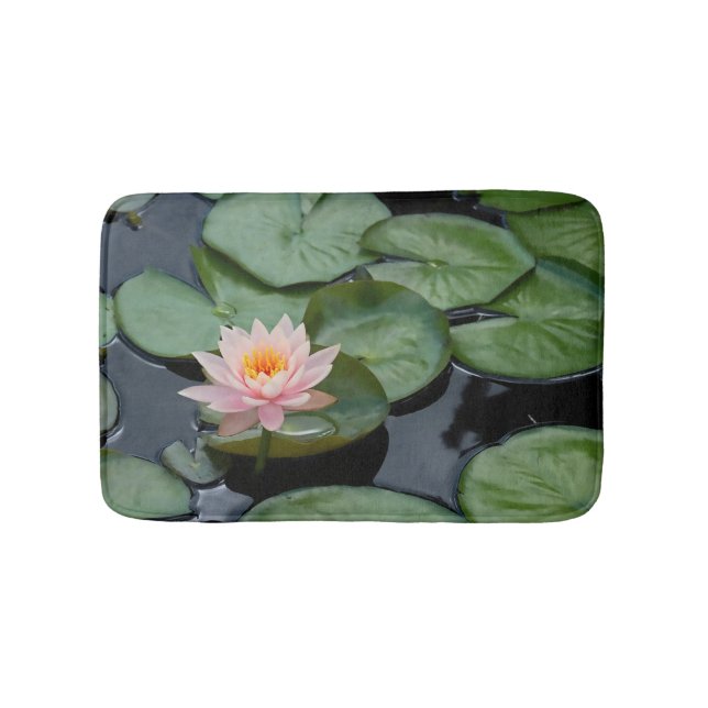 Alfombrilla De Baño Flor de Lotus rosada (Anverso)
