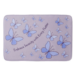 Alfombrilla De Baño Flor de mariposa azul perinchable Lavanda Gris