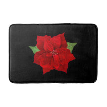 Flor de Nochebuena Roja de Navidad sobre Fondo Neg