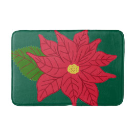 Alfombrilla De Baño Flor de Pascua roja de Navidad