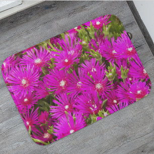 Alfombrilla De Baño Flor de plantas de hielo rosa