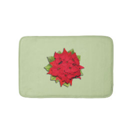 Alfombrilla De Baño Flor de Poinsettia para las vacaciones