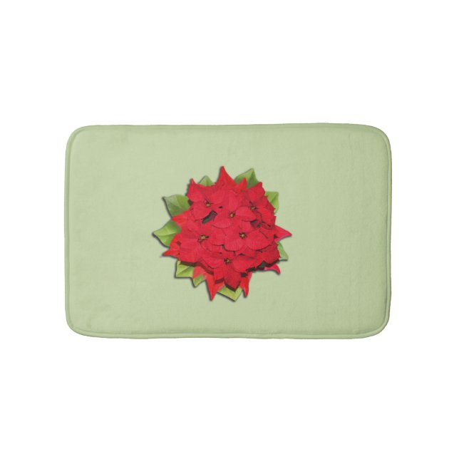 Alfombrilla De Baño Flor de Poinsettia para las vacaciones (Anverso)
