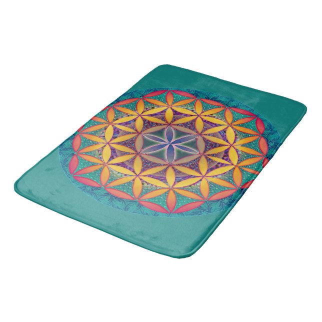 Alfombrilla De Baño Flor de vida Mandala (Angular)