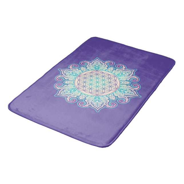 Alfombrilla De Baño Flor de vida - Mandala india 2 (Angular)