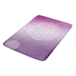 Alfombrilla De Baño Flor de vida morado Badematte