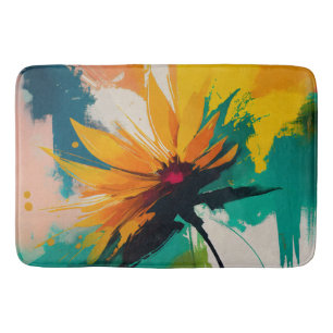 Alfombrilla De Baño Flor Enigmática – Una Danza De Color Y Movimiento