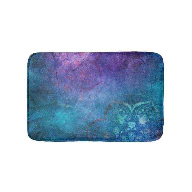 Alfombrilla De Baño Flor Lotus elegante y turquesa (Anverso)