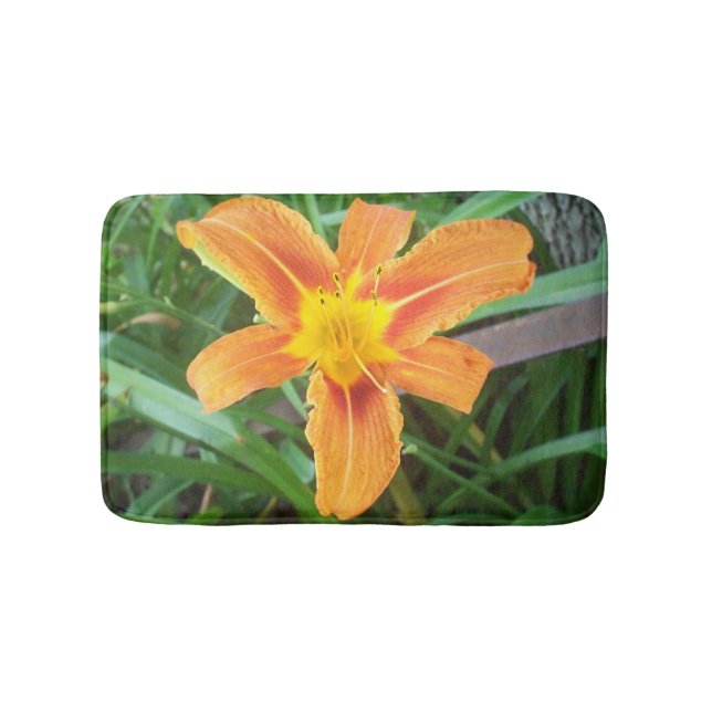 Alfombrilla De Baño Flor naranja (Anverso)