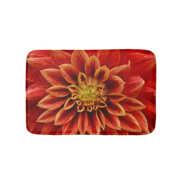 Alfombrilla De Baño flor naranja dahlia (Anverso)