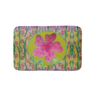 Alfombrilla De Baño Flor rosa grande