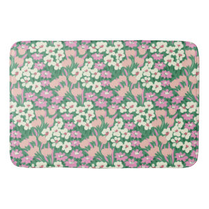 Alfombrilla De Baño Flor rosa y salada dulce Boho Retro