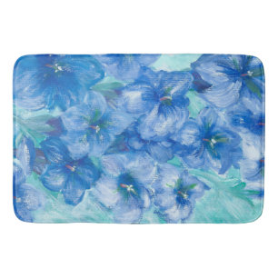 Alfombrilla De Baño Flor silvestre de la montaña Gentiana azul