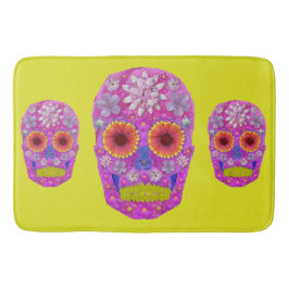 Alfombrilla De Baño Flor Skull 2