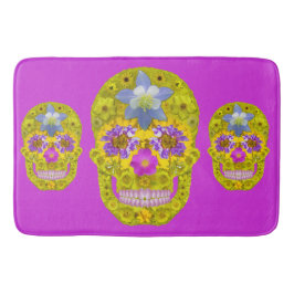 Alfombrilla De Baño Flor Skull 3
