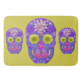Alfombrilla De Baño Flor Skull 5