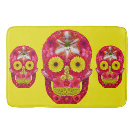 Alfombrilla De Baño Flor Skull 6