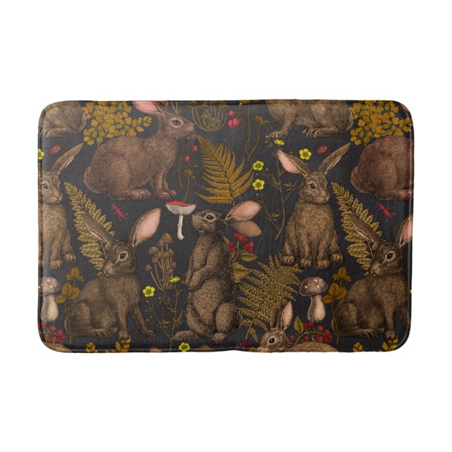 Alfombrilla De Baño Flora de conejos y bosques Bath Mat (Anverso)