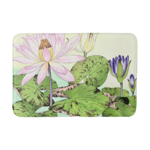 Alfombrilla De Baño Floración japonesa del lirio de agua