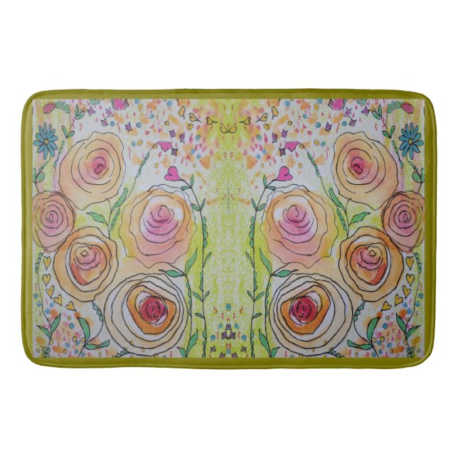 Alfombrilla de baño floral (Anverso)