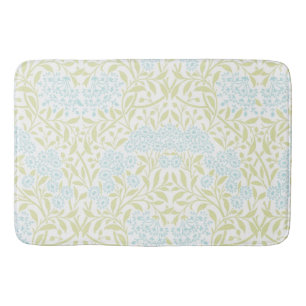 Alfombrilla De Baño Floral azul claro y verde
