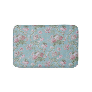 Alfombrilla De Baño Floral azul de la cabaña femenina