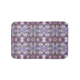 Alfombrilla De Baño Floral Blanca Acentuada En Rojo