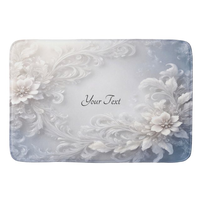 Alfombrilla De Baño Floral blanca Flourier Bath Mat (Anverso)