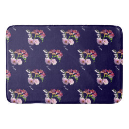 Alfombrilla De Baño Floral Blue Bath Mat