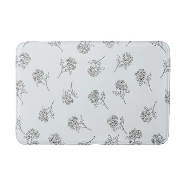 Alfombrilla De Baño Floral Botánico Atemporal Gris Suave (Anverso)